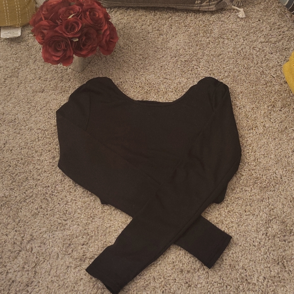 NWOT SHEIN Black Lace Up Back Bodysuit Size M ๐ฅ - Picture 9 of 9